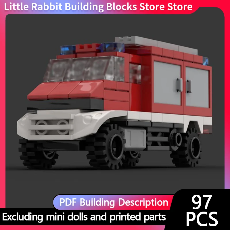 Urban Rescue Vehicles Model MOC Building Bricks Unimog Fire Truck Modular Technology Children Holiday Gifts Assemble Toys Suit
