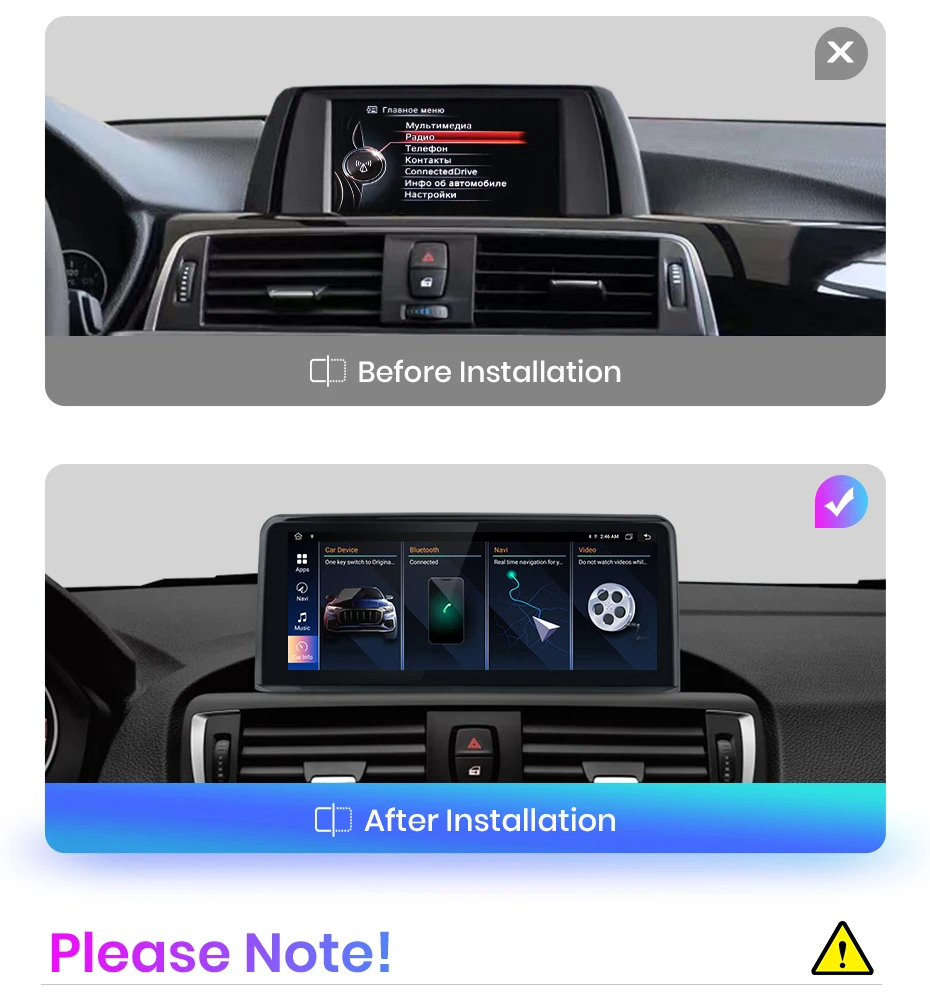 Junsun Drahtlose CarPlay Andorid Auto Auto Radio Für BMW 3/4 Serie F30 F31 F34 F32 F33 F36 2018-2021 EVO System GPS Navigation – Detail 1