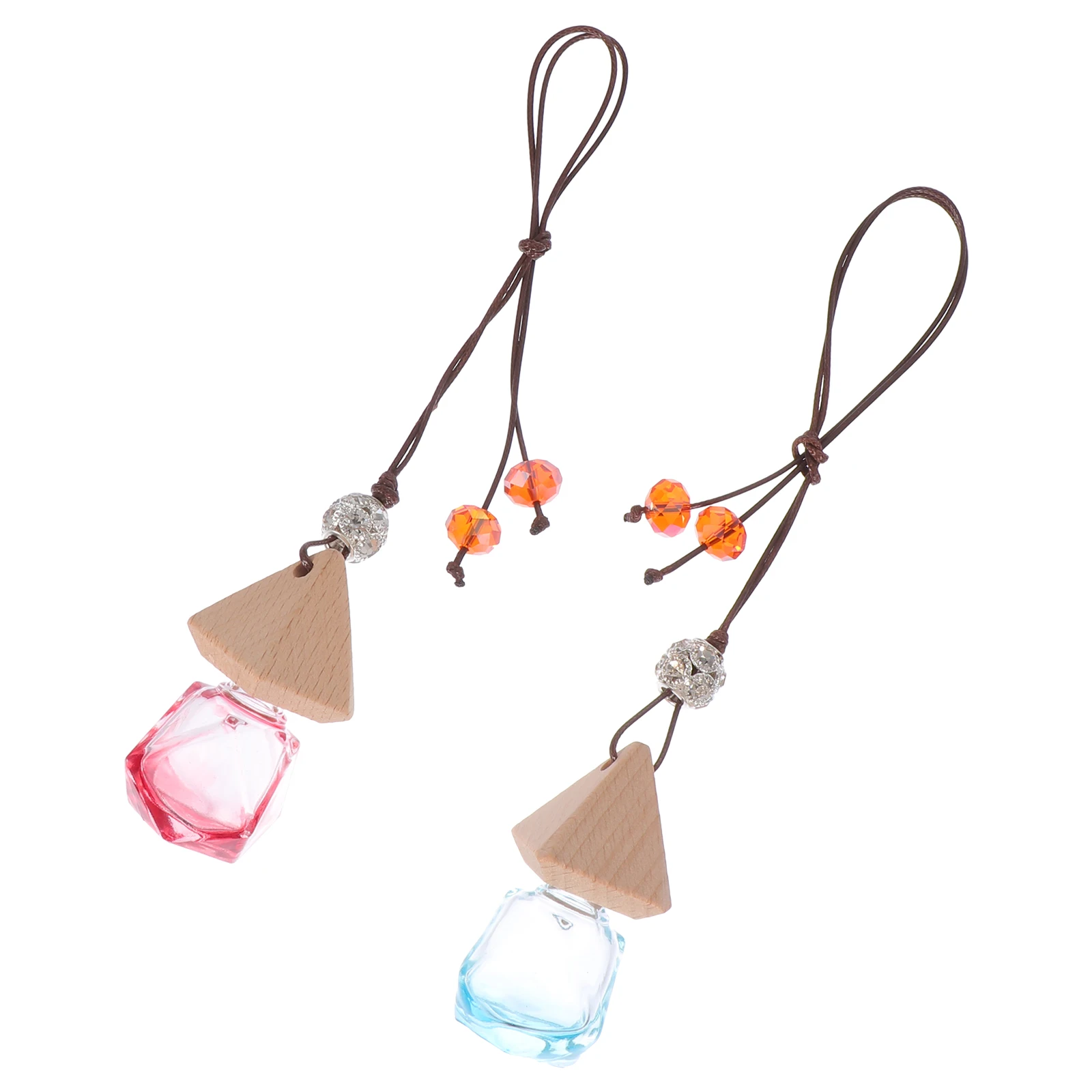 

2pcs Car Aromatherapy Bottle Durable Compact Size Car Interior Decor Empty Aroma Bottle Perfume Hanging Ornament Fragrance