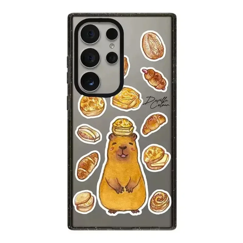 Capybara Cartoon Acrylic Black Border Protective Case for Samsung Galaxy S 22 S23 S24 Ultra S22+ S23+ S24 Plus Shell