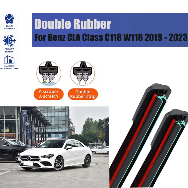 For Mercedes Benz CLA Class C118 W118 2019 - 2023 Car Front Wiper Blade Windshield Windscreen Window Brushes 24"+19"