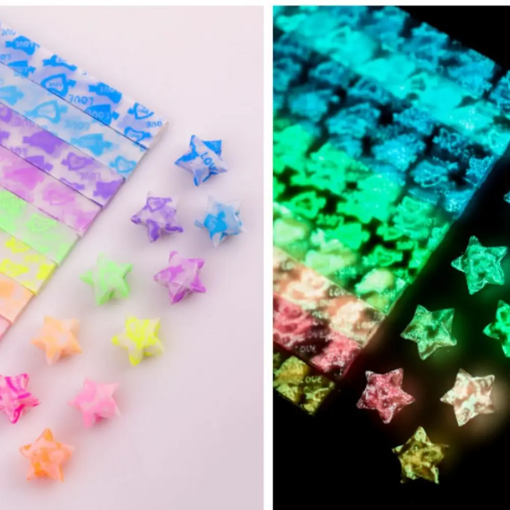 Creative Colorful Glitter Luminous Decorative for DIY Arts Craft Origami Paper Stars Paper Craft Paper