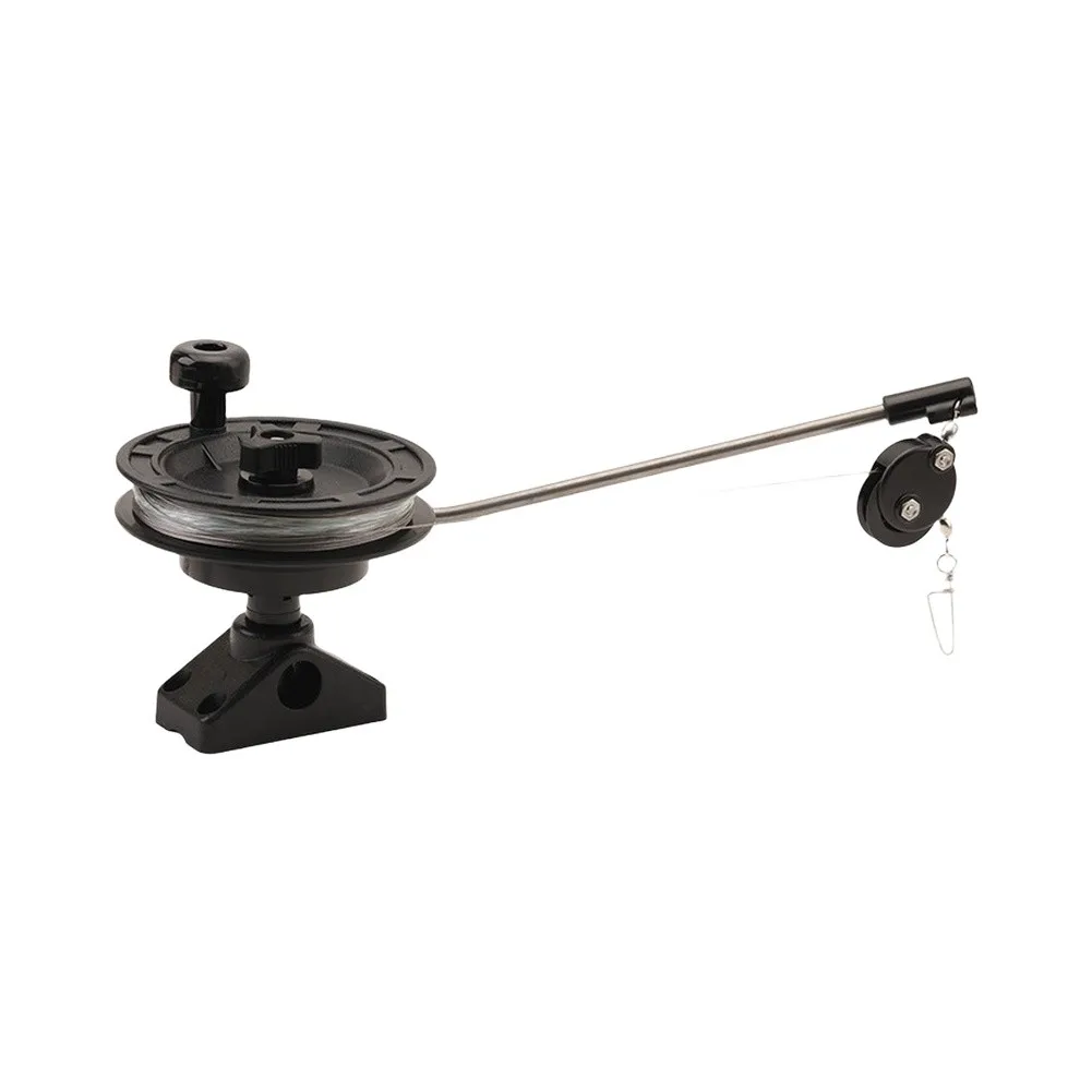 For Boat Fishing Black Manual Downrigger Saltwater Rust Proof Fishing Gear Paddle Adjustable Drag Brake Saltwater Rust Proof