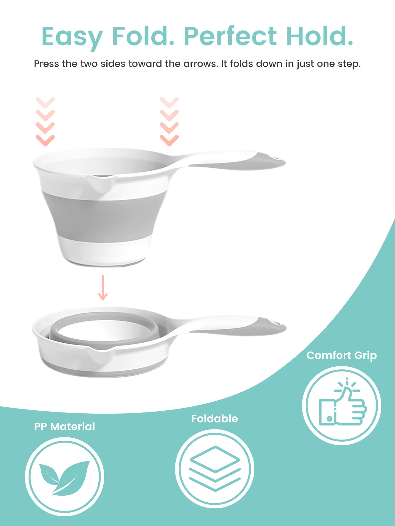 1pc Foldable Anti-Slip Baby Shampoo Cup, Large Capacity Multifunction Bathing Water Scoop