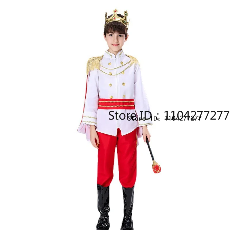 7 قطع من أزياء الأمير الملكي في العصور الوسطى على شكل تاج وحفلات أعياد الميلاد وحفلات تنكرية للأولاد زي كرنفال الملك #6