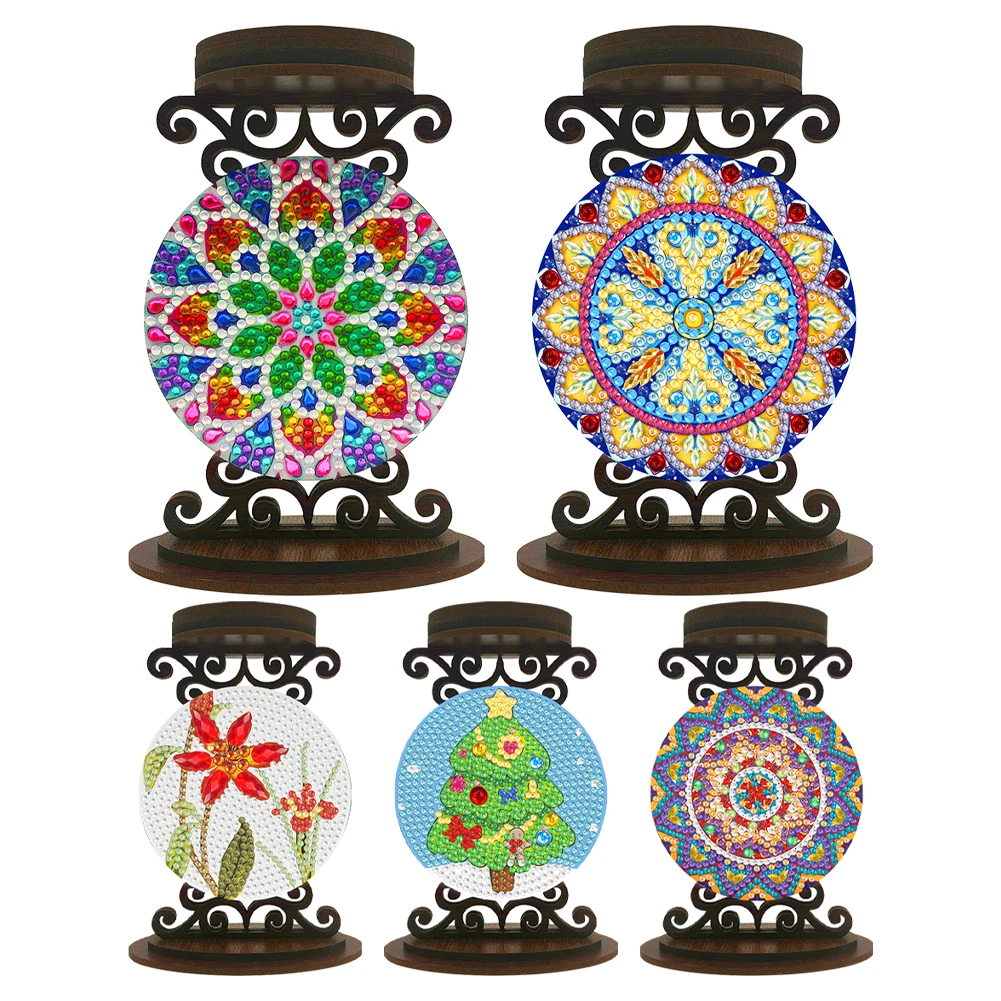 Flower Diamond Painting Candle Holder Ornaments Tabletop Candlestick Holder Ornaments Aromatherapy Candle Holder for Art Crafts