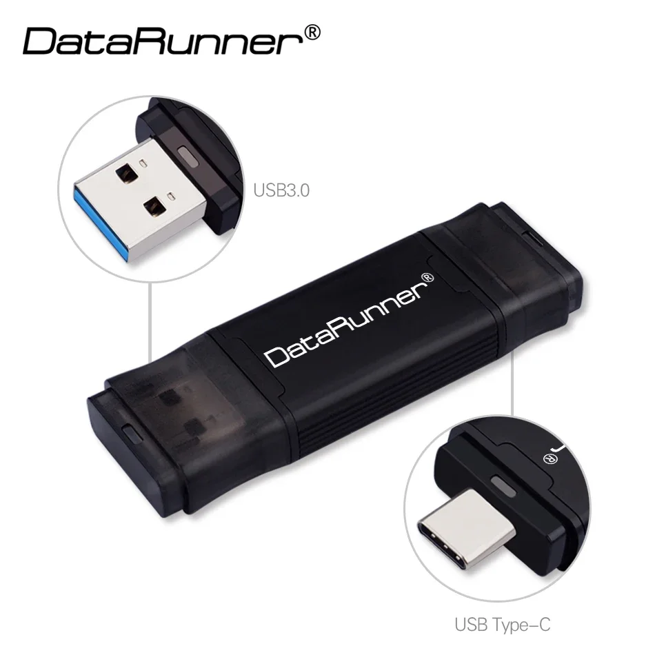 

DataRunner TYPE C USB 3.0 Flash Drive 256GB 128GB 64GB 32GB Pen Drive External Storage Pendrive 512GB USB Stick for Type-C/PC