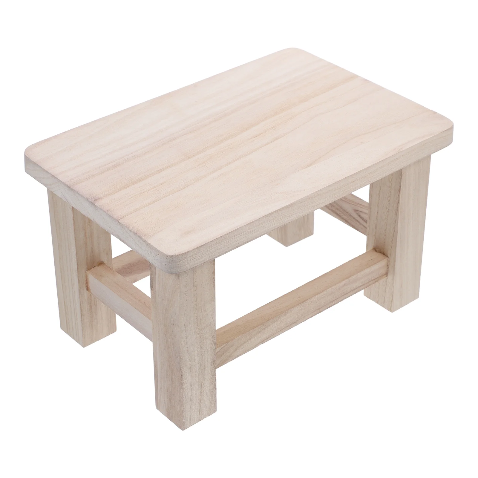 Solid Wood Bench Wooden Shoe Stool Kids Stools Vintage Natural Changing Step for Adults Child