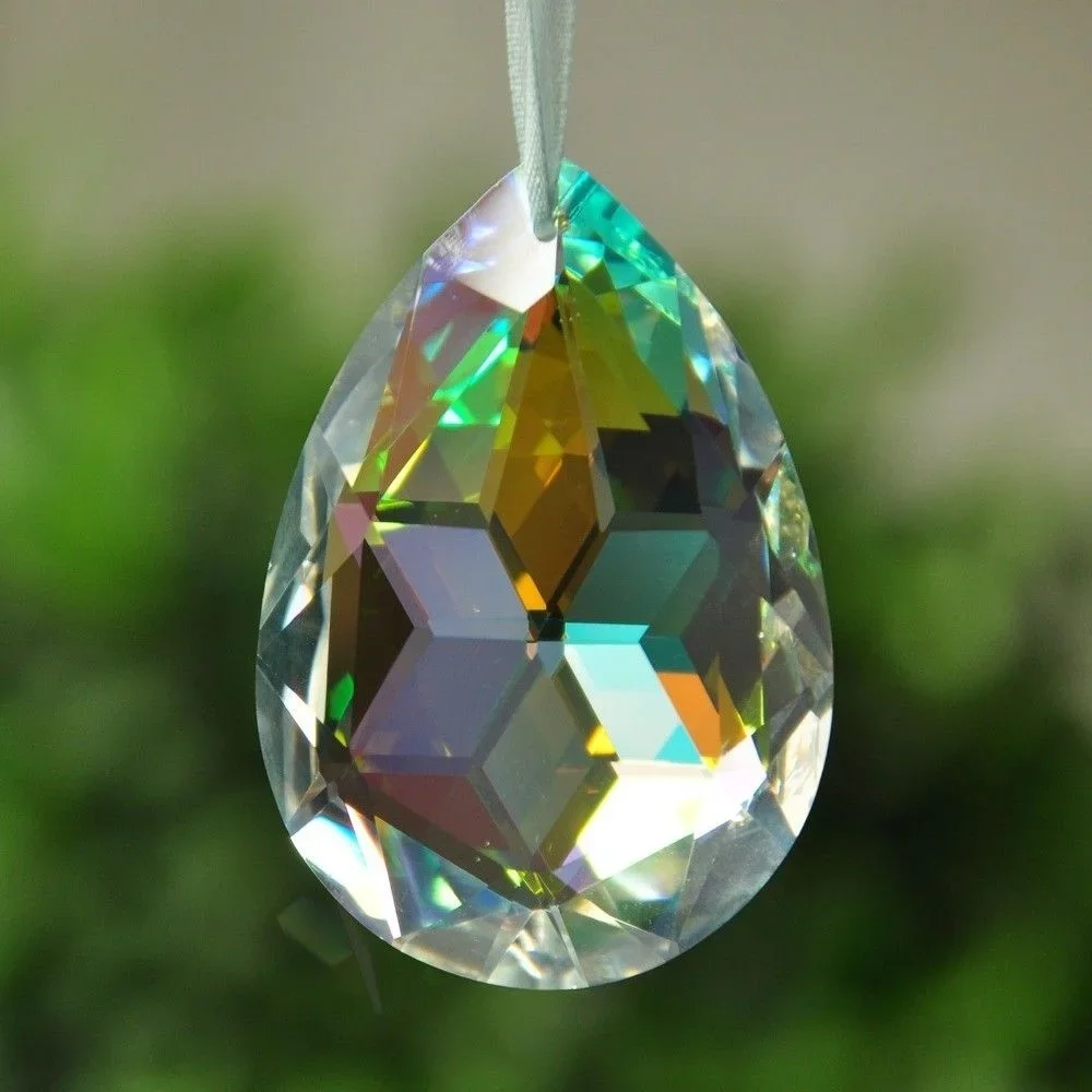 

38/50mm Clear Crystal Chandelier Prism Drops Beads for Suncatcher Lamp Curtain Pendant Hanging Decor Christmas Wedding DIY Parts