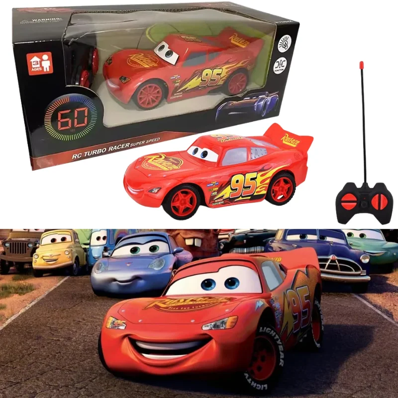 

2026 Disney Anime Pixar Cars 3, электрическая игрушечная машинка с молнией Mcqueen, игрушечный автомобиль с дистанционным управлением, имитация гонок, подарки на день рождения для детей
