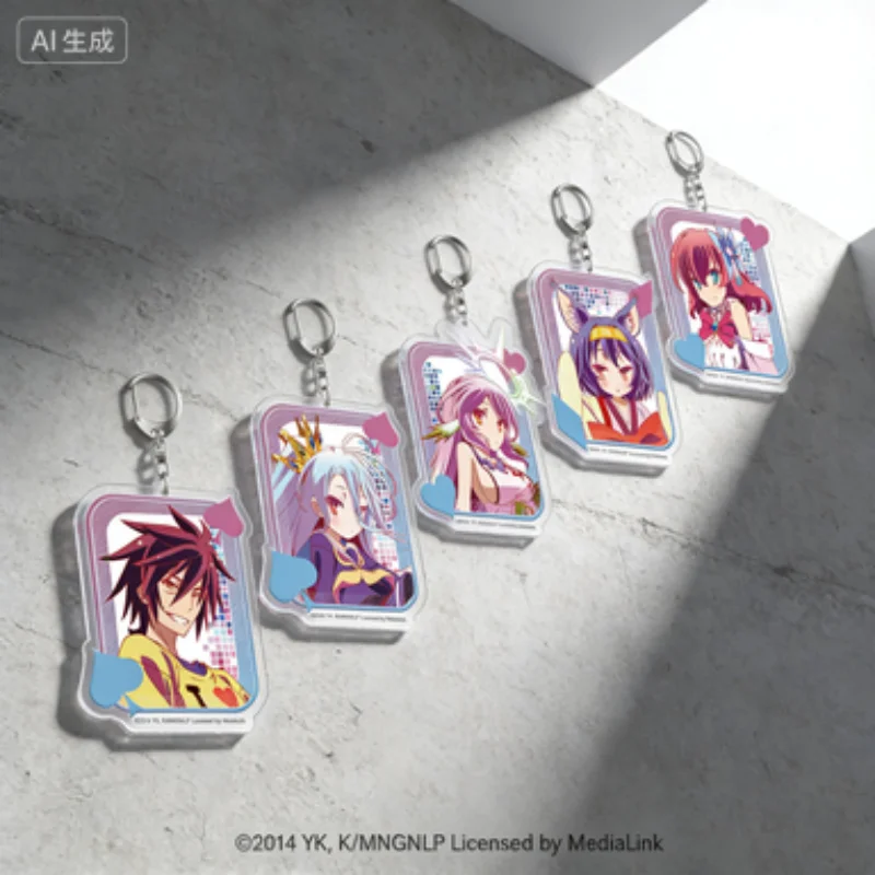 Anime NO GAME NO LIFE Cosplay Characters Jibril Shiro Sora Hatsuse Izuna Acrylic Stand Model Desktop Ornament Fans Gift