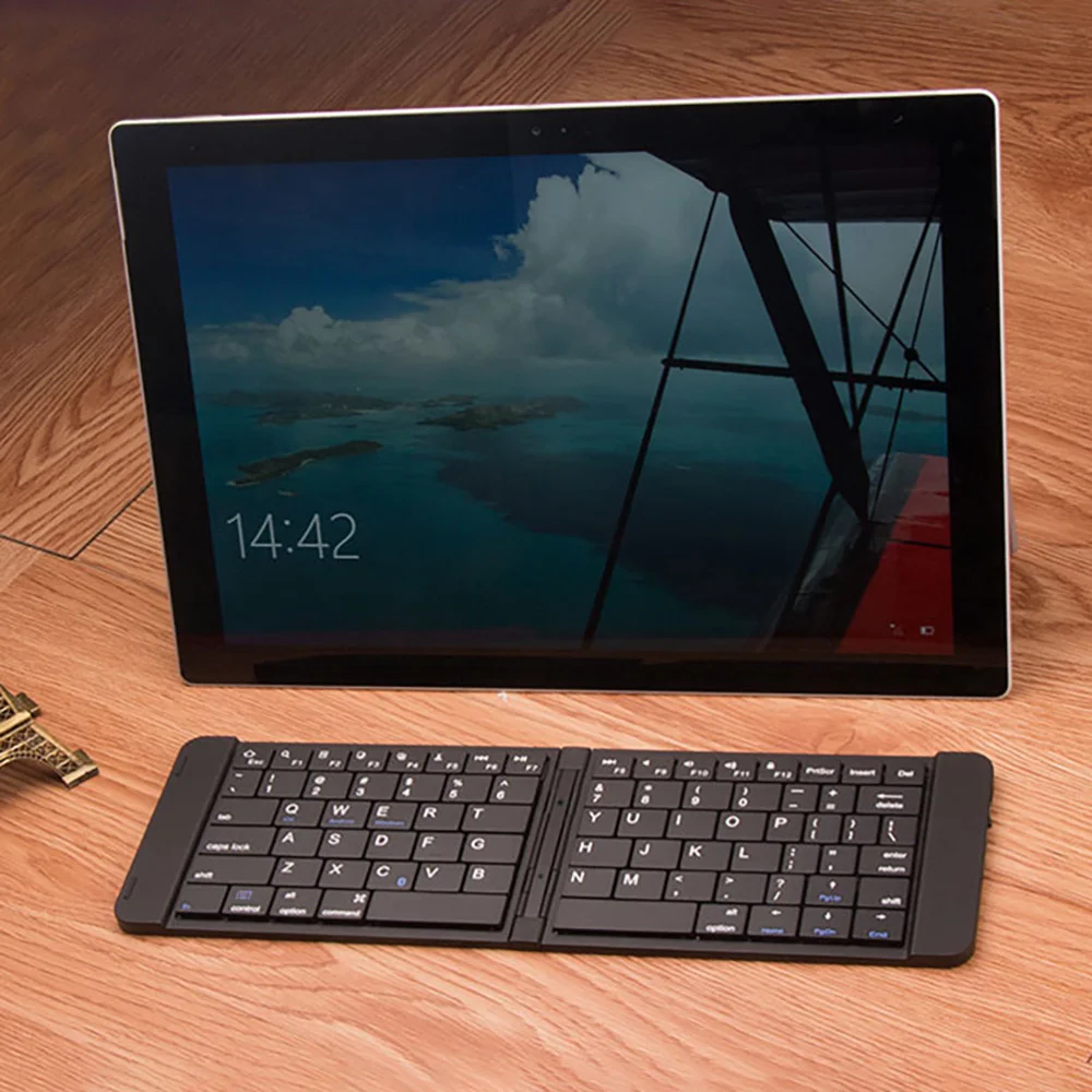 BOW Mini Wireless Bluetooth Mobile Phone Keyboard Rechargeable Foldable Keyboard Folding Bluetooth Keyboard For Android IOS