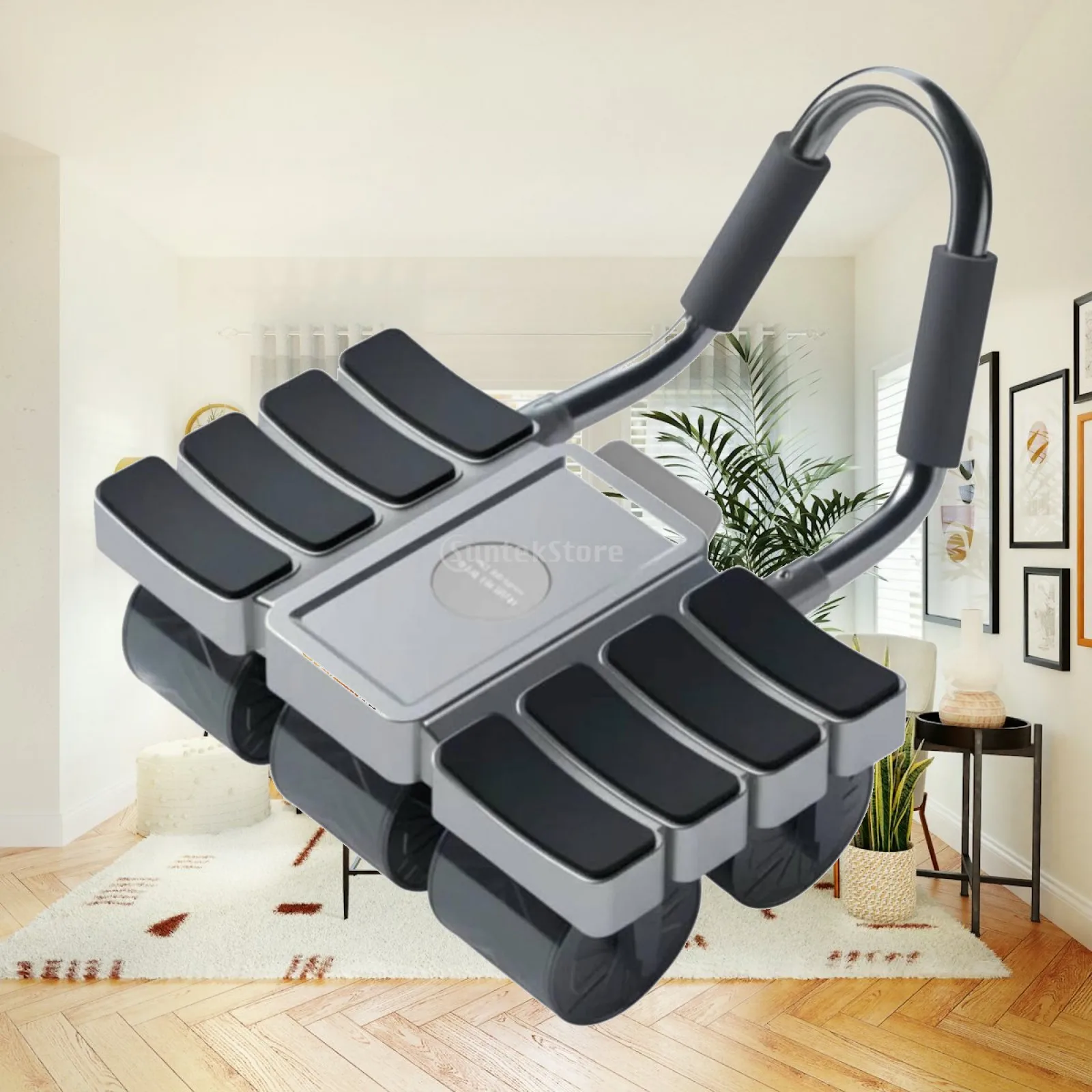Ab Wheel for Core Fitness with Automatic Return Function and Phone Holder for Entertainment During Workout