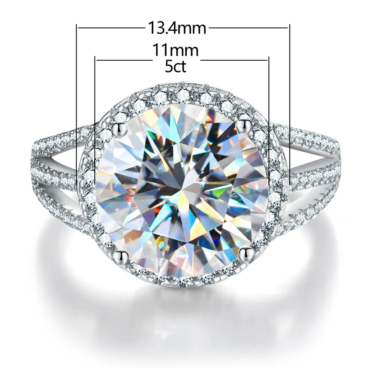 5 Carat D Color Moissanite Rings for Women Moissanita 100% s925 Sterling Silver Wedding Ring Fine Jewelry Pass Diamond Test GRA