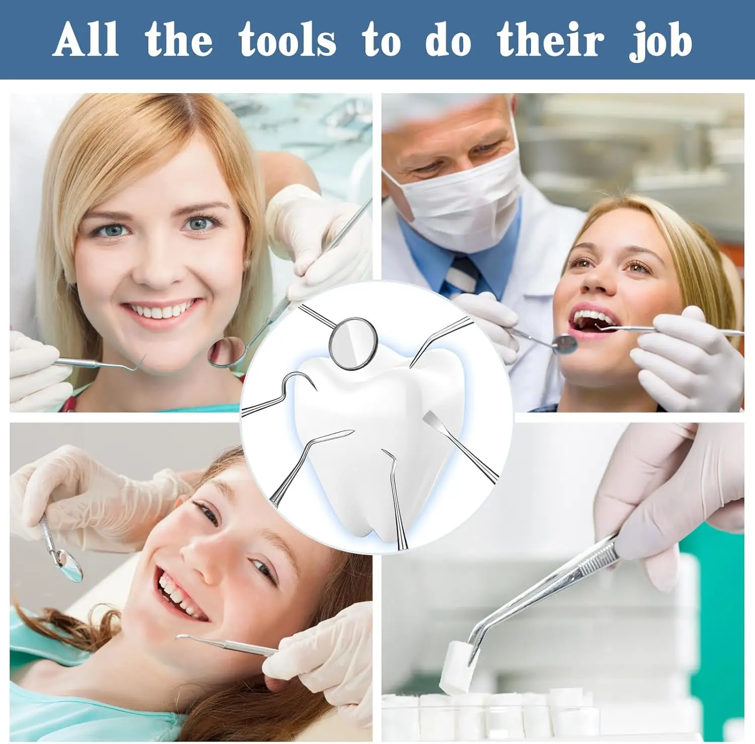 3 قطعة أدوات طب الأسنان اختيار الأسنان مجموعة العناية بالفم الفولاذ المقاوم للصدأ مجموعة نظافة الأسنان مكشطة الأسنان الجير الملقط مرآة الفم