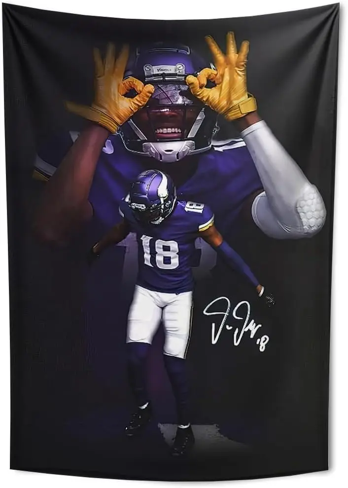 For Football Fans Kids Birthday Party Gifts-Rugby Superstar Signed Tapestry Poster For Teen Boy Bedroom Wall Hanging Decoration