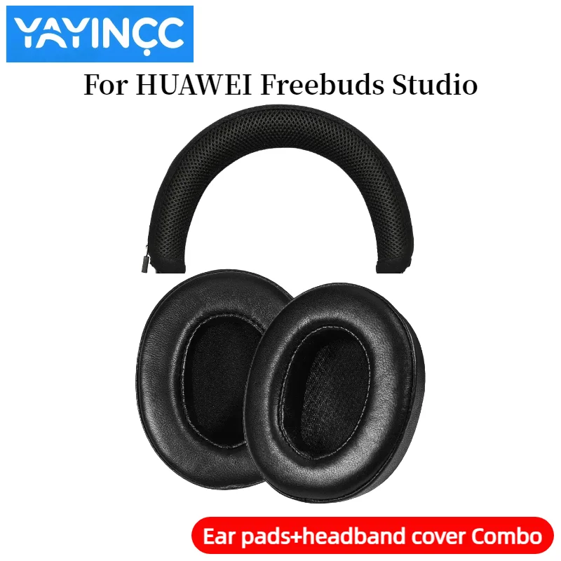 Zestaw wymiennych proteinowych nauszników YAYINCC + osłona pałąka z zamkiem błyskawicznym do słuchawek Huawei FreeBuds Studio - części naprawcze — zdjęcie produktu 5