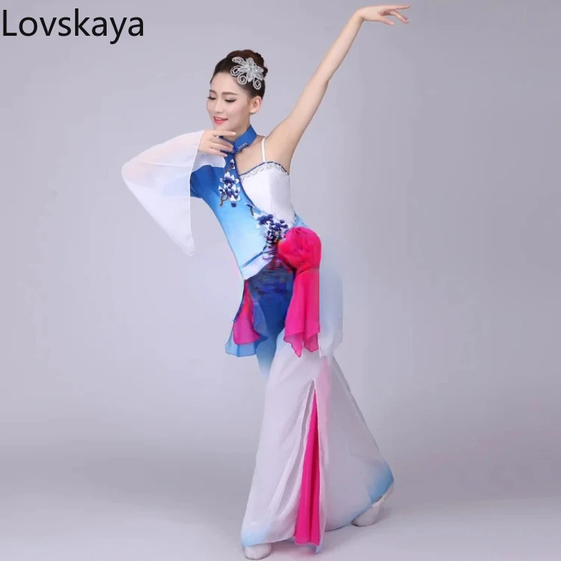 New Classical Dance Performance Costume Woman Yangko Folk Dance Ancient Chinese Costume