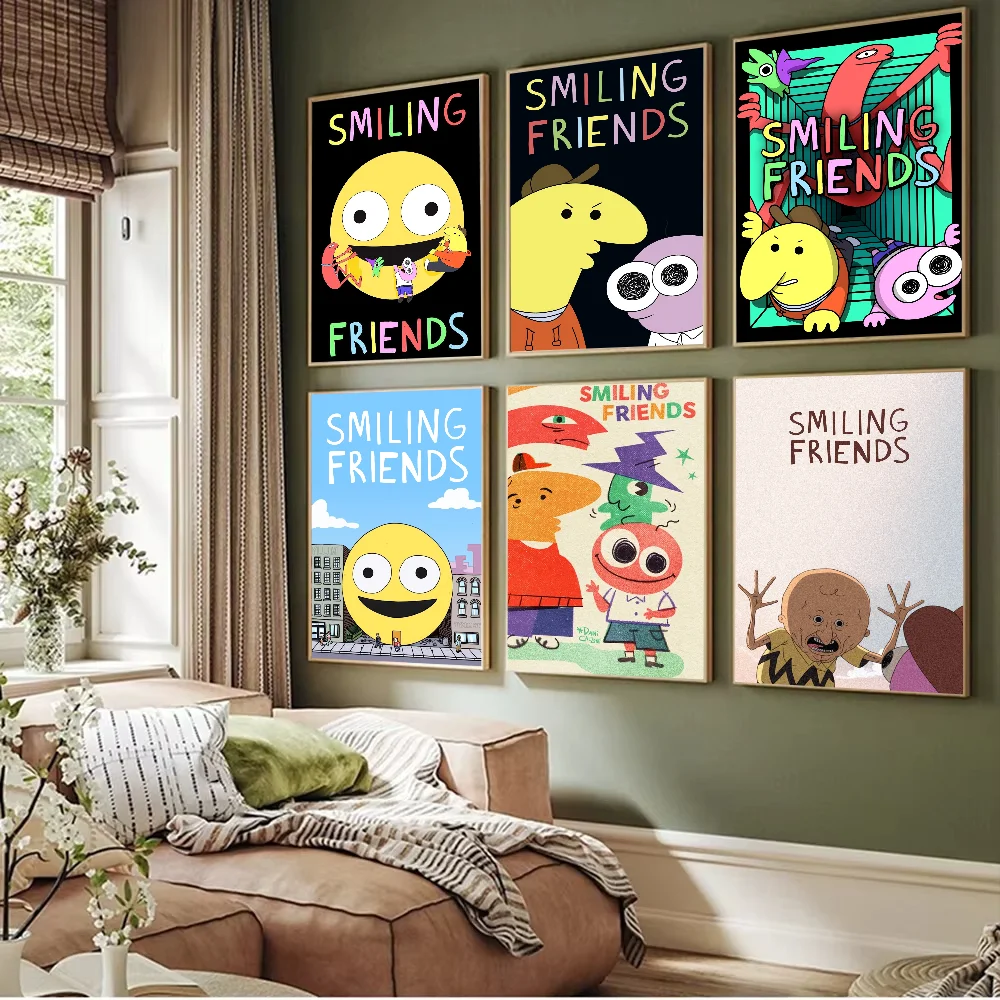 Cartoon S-Smiling Friends Poster Prints Artwork festival Bedroom Club living room Home Deco