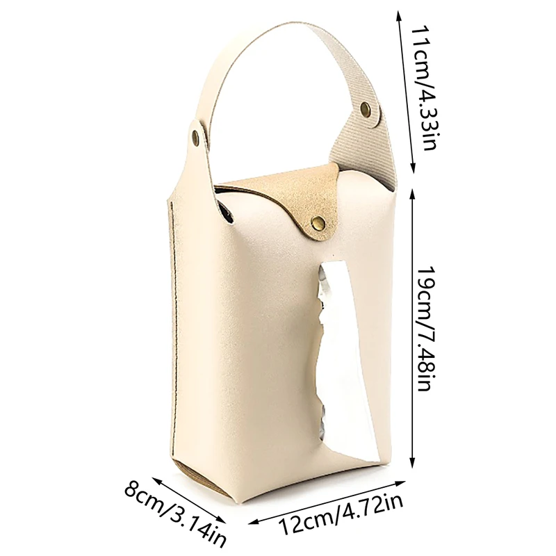 Car Headrest Tissue Holder Leather Paper Towel Storage Bag Family Trip Organizer Decor Vehicle Decoration Tissue Case