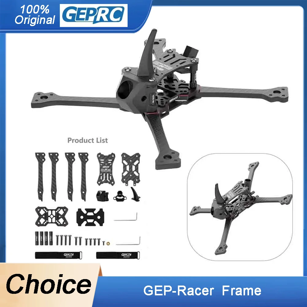 

Комплект рамы GEPRC GEP-Racer FPV — конструкция X, колесная база 5 дюймов, 208 мм, совместимая с HDZero HD VTX для гоночного дрона, доступ к радиоуправляемым инструментам