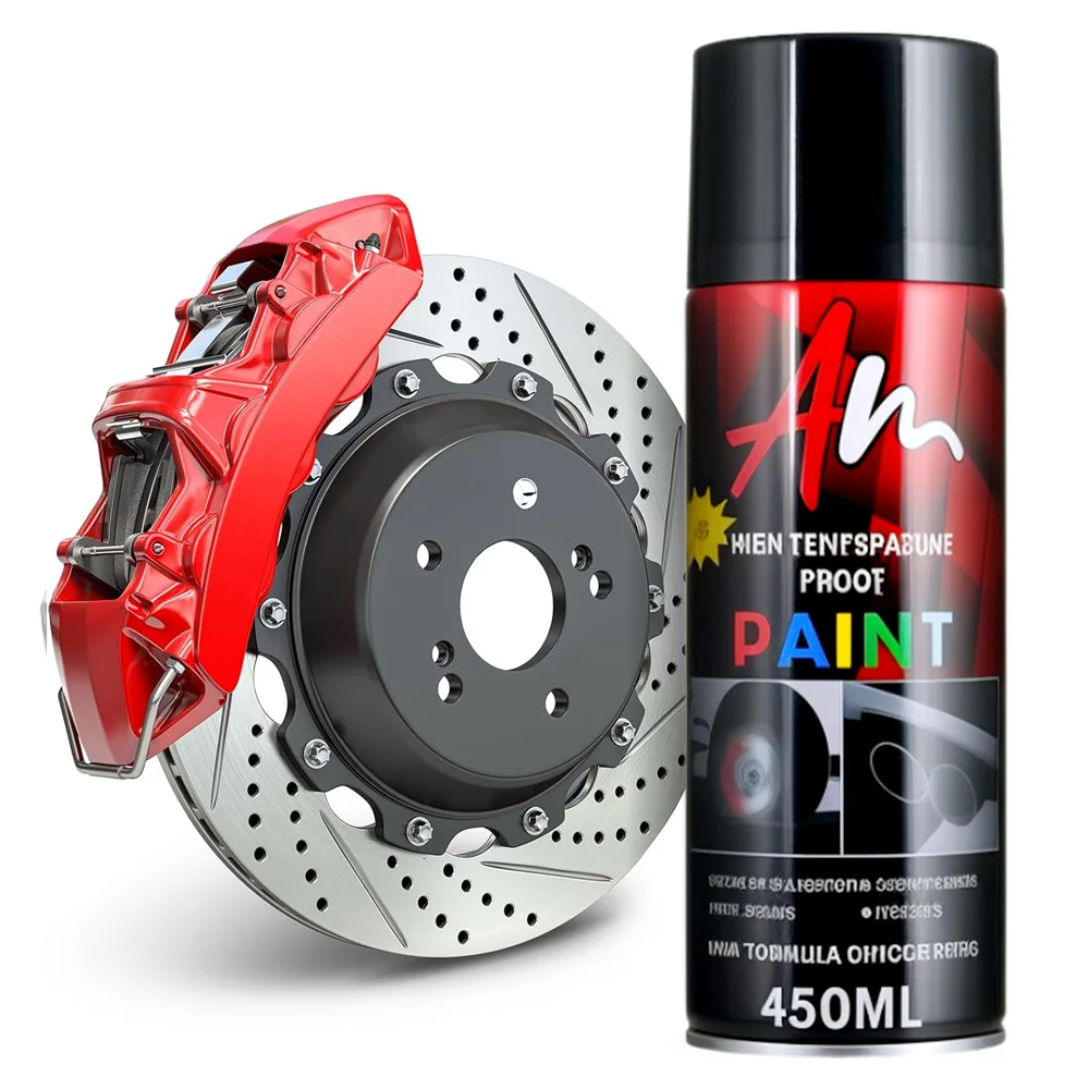 DIY Brake Caliper Paint 2K Aerosol Spray Can Glossy Glamour Finish High Temp Resistance Black Yellow Blue Red Green Silver gold