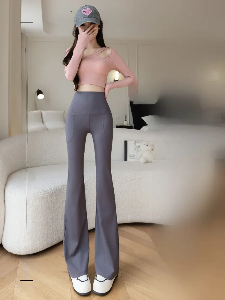 Pantalones de Yoga de cintura alta para mujer, pantalones acampanados de arca, pantalones de levantamiento de glúteos para Fitn, ropa para exteriores, pantalones largos informales