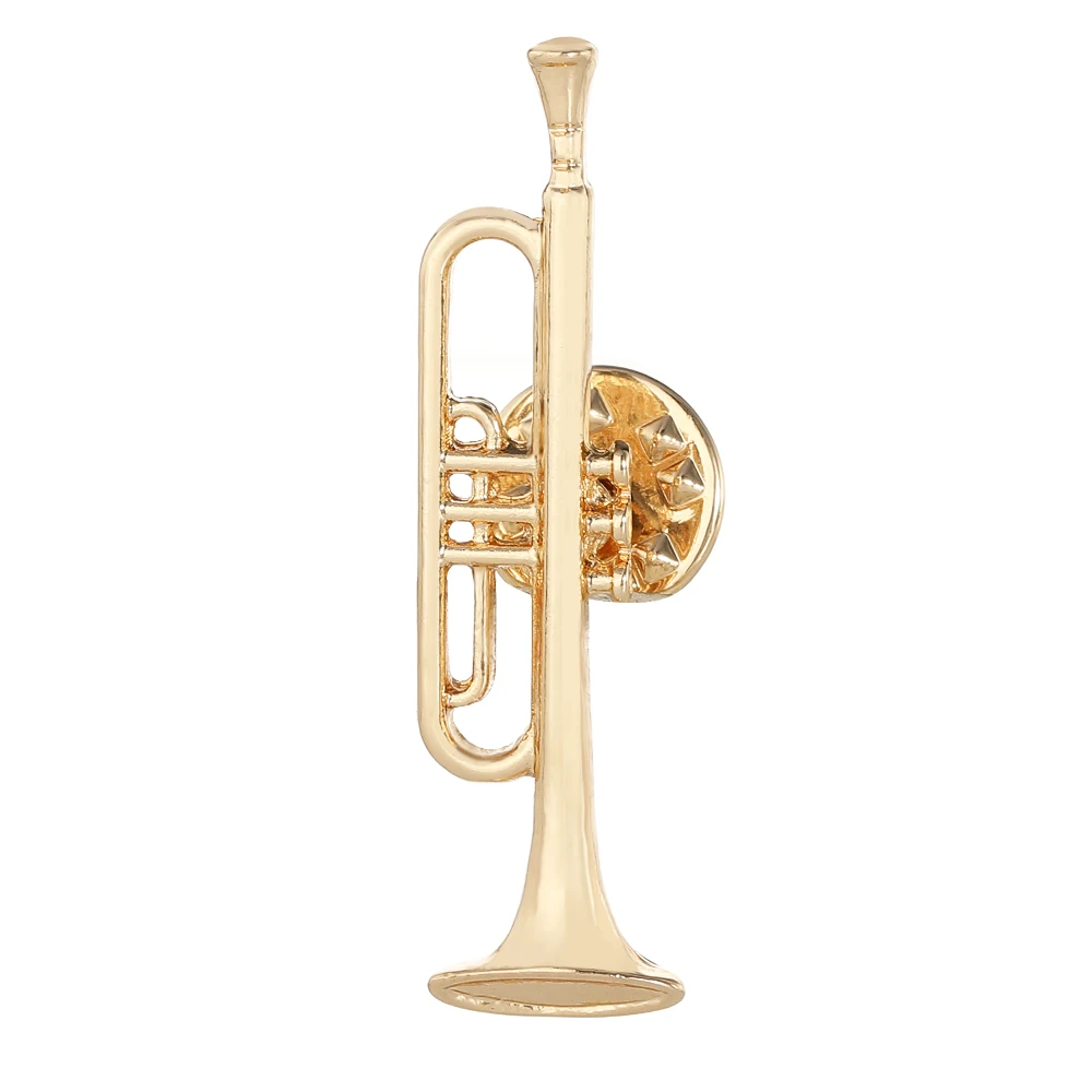 Lustige Musikinstrumente Emaille-Broschen Trompete Klarinette Saxophon Geige Geformte Goldene Anstecknadeln Symphonieorchester-Abzeichen