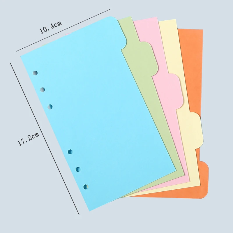 OK 10 Sets A6 Subject Dividers Paper Sheet, Punched File Card Dividers,Tabbed Index Divider for Notebook Insert Planner
