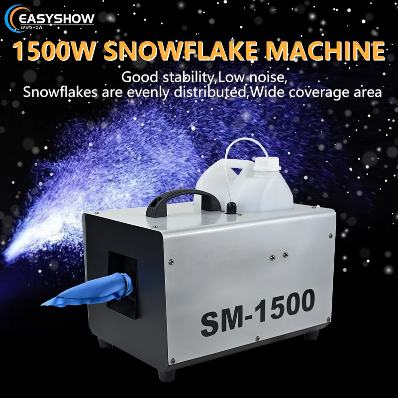 High Quality 1500W Artificial Snow Making Machine DMX Remote Control Snowflake Machine for Wedding Stage