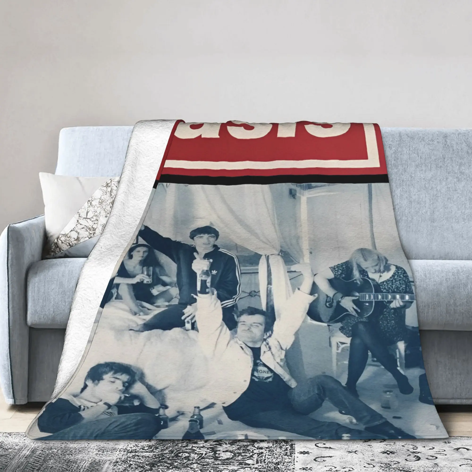 Live '25 Tour Rock Band The Rain Blanket O-Oasis Flannel Awesome Warm Throw Blankets for Coverlet Summer
