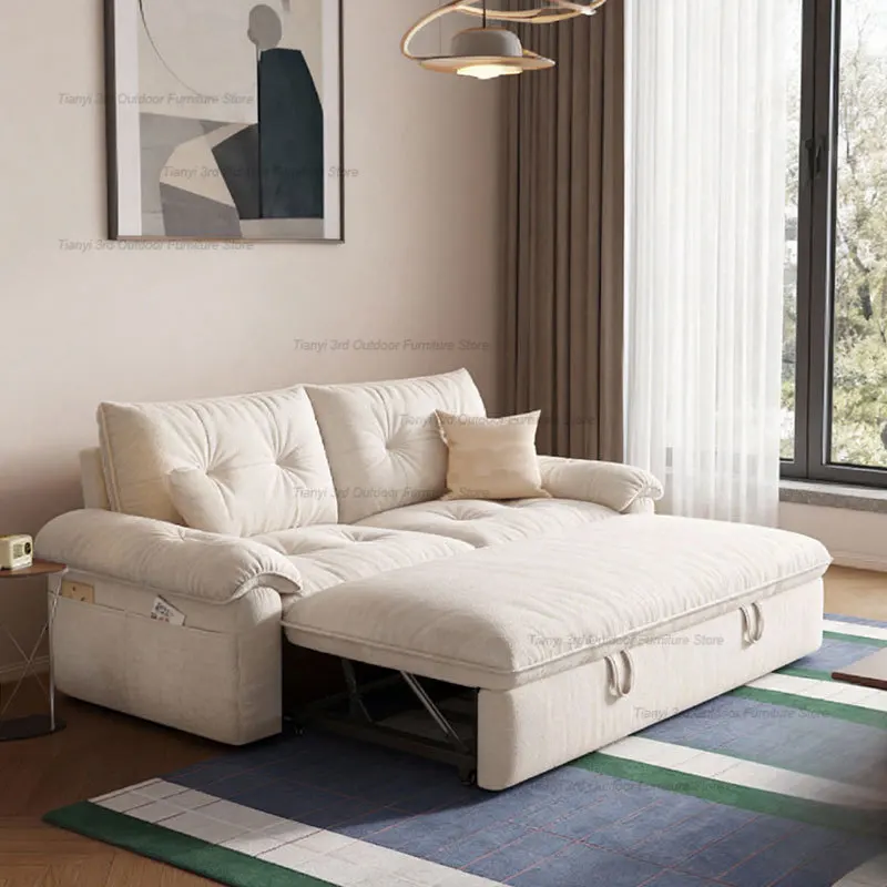 Nordic Cream-style Sofa Bed Modern Designer Detachable and Foldable Living Room Sofas Bed Multifunctional Home Furniture FYSS