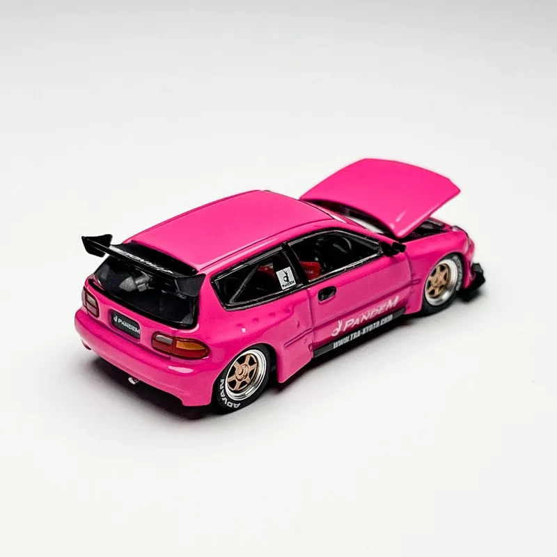 Em estoque 1:64 Honda Pandem Civic EG6 modelo de carro de liga de simulação fundida, brinquedo para meninos, ornamento colecionável para adultos.