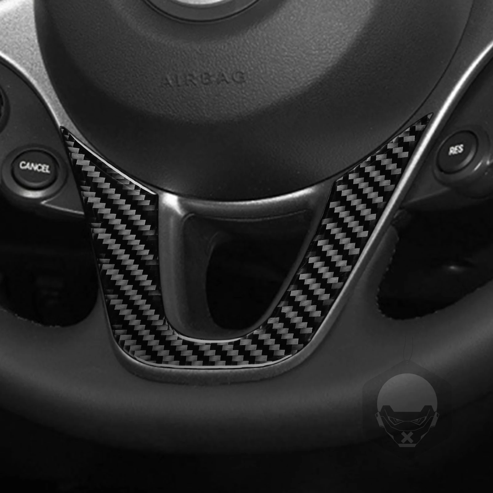 

For Mercedes-Benz Smart 453 2016-2021 Carbon Fiber Steering Wheel Chin Panel Cover Decorative Car Accessories Decoration Sticker