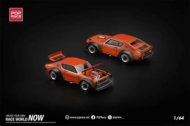 

POP RACE 1:64 SKYLINE GT-R V8 DRIFT (KENMERI) ORANGE Die-Cast Car Models