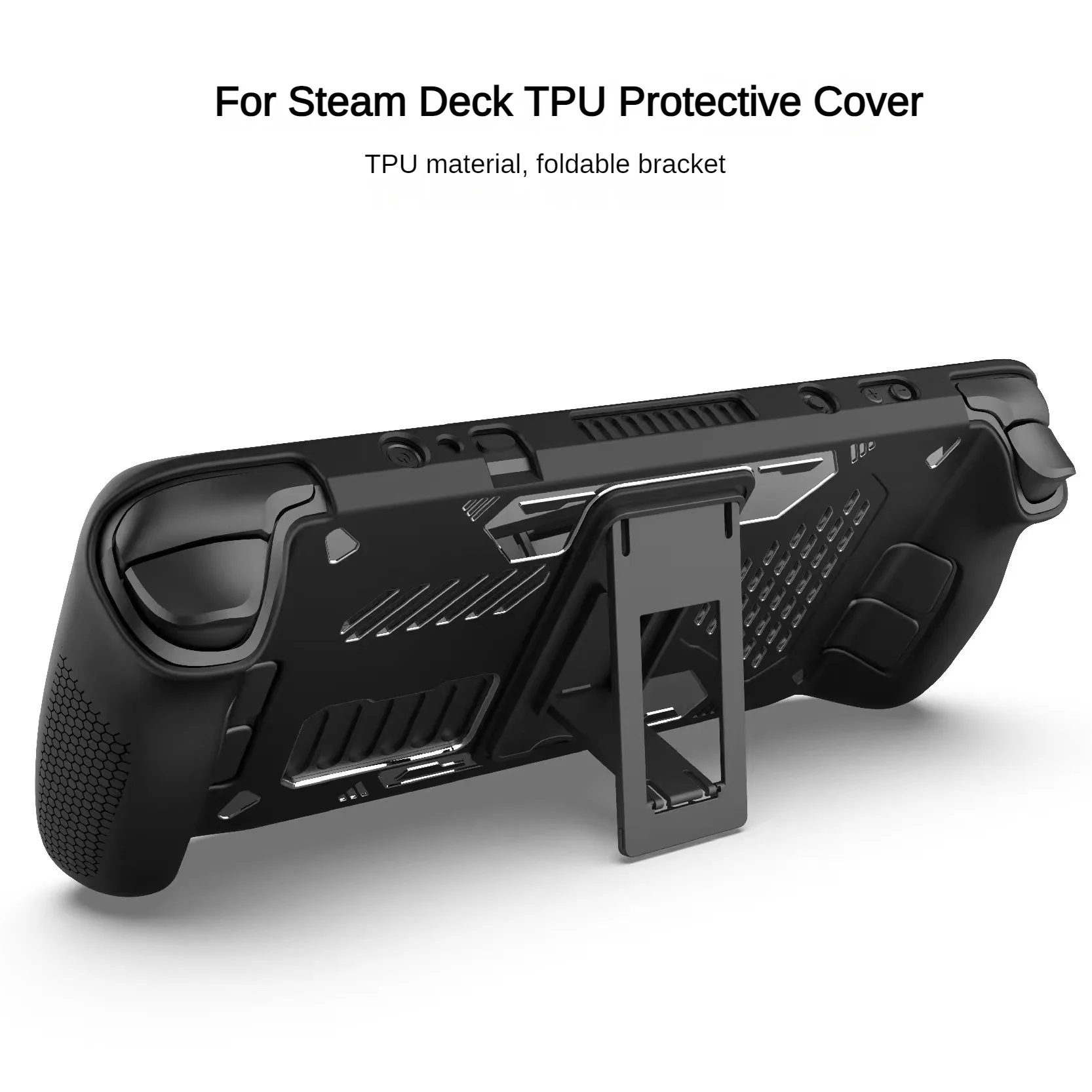 Silicone Console Protector Anti Slip Soft Shell Game Console Case with Foldable Bracket Replacement Accessories for Steam Deck