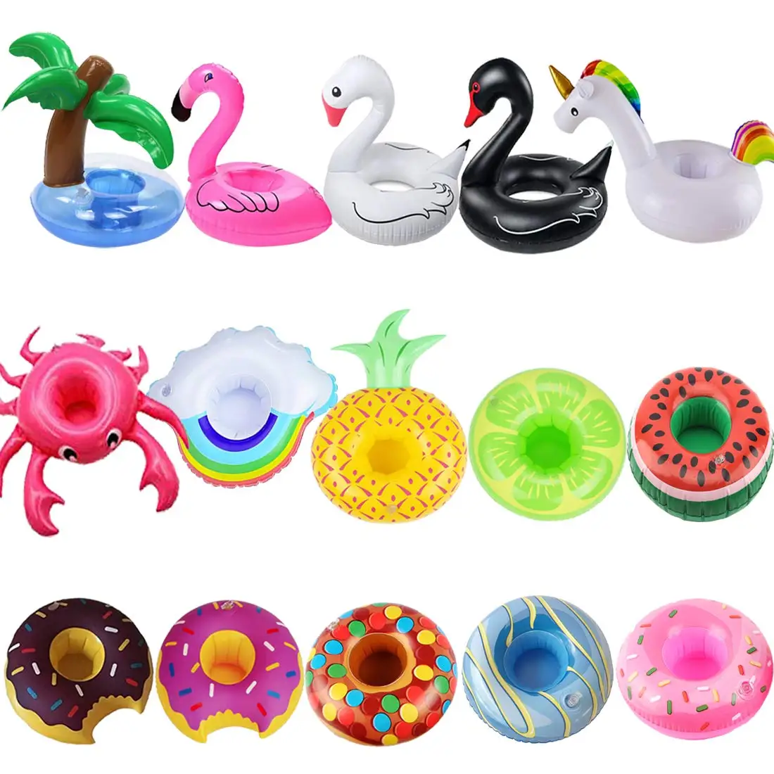 50style Inflatable Drink Holder Summer Swimming Supplies Floats Inflatable Cup Holders Baby Shower FavorsPool Party Decorations