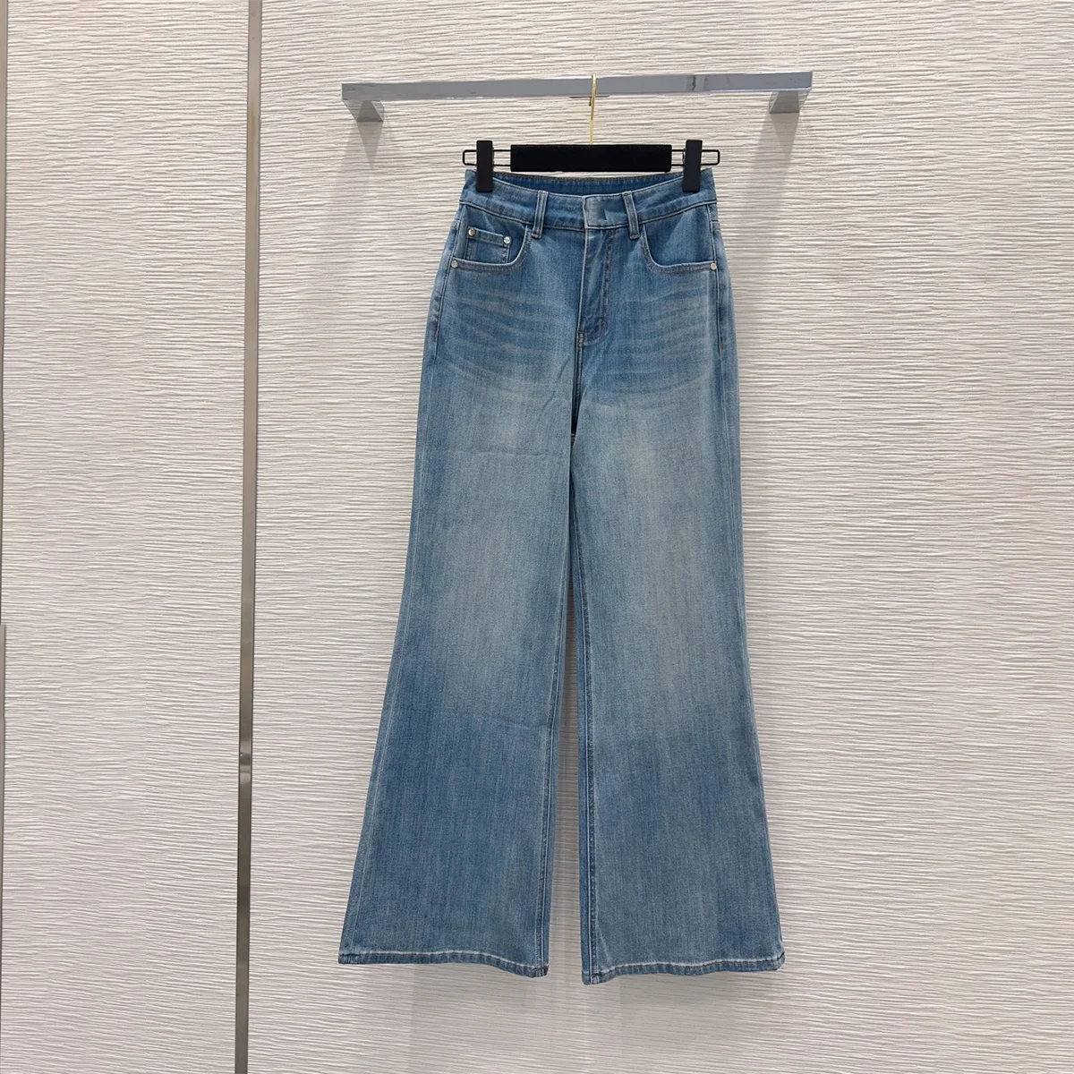 2026 high-quality new women's jeans washed and worn loose wide leg pants--hb718