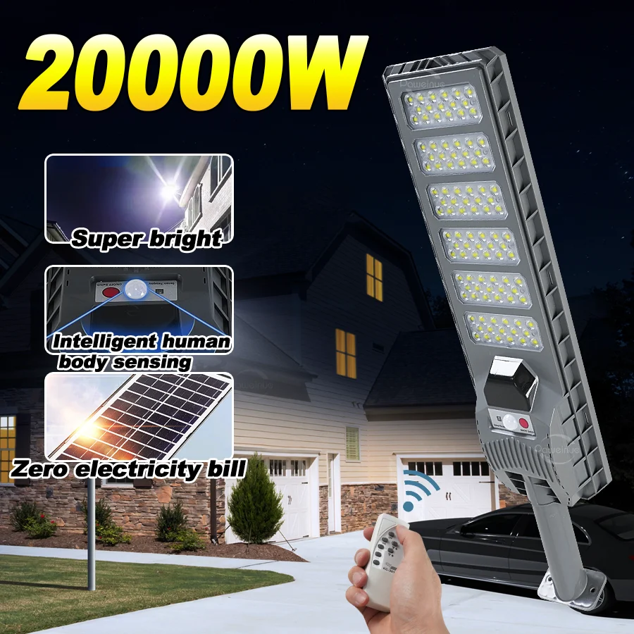 

Солнечные уличные светильники 99000000LM 20000W/3000W/500W с датчиком движения, для сада, двора, уличные фонари, водонепроницаемые прожекторы