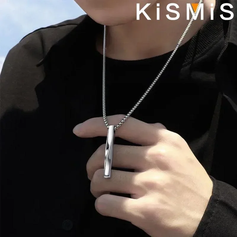 قلادة أنيقة هندسية من الفولاذ المقاوم للصدأ للرجال فكرة هدية إكسسوار مجوهرات أنيقة #3