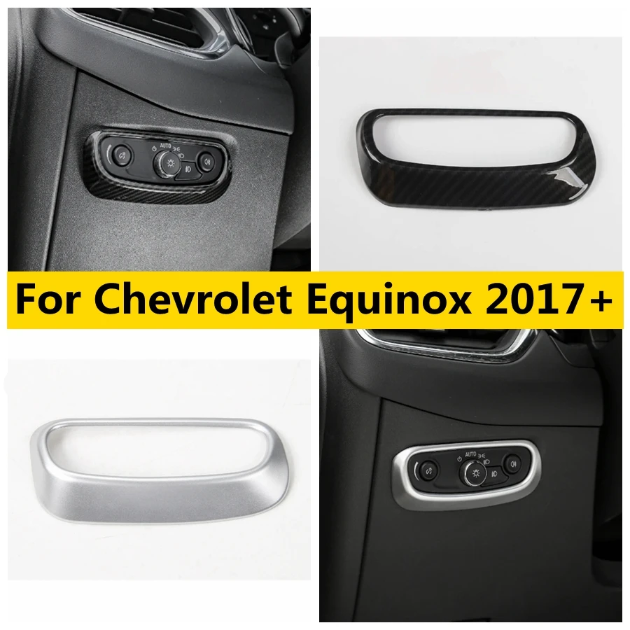 Auto Front Head Light Lamp Switches Button Decor Frame Cover Trim Fit For Chevrolet Equinox 2017 - 2022 Interior Accessories