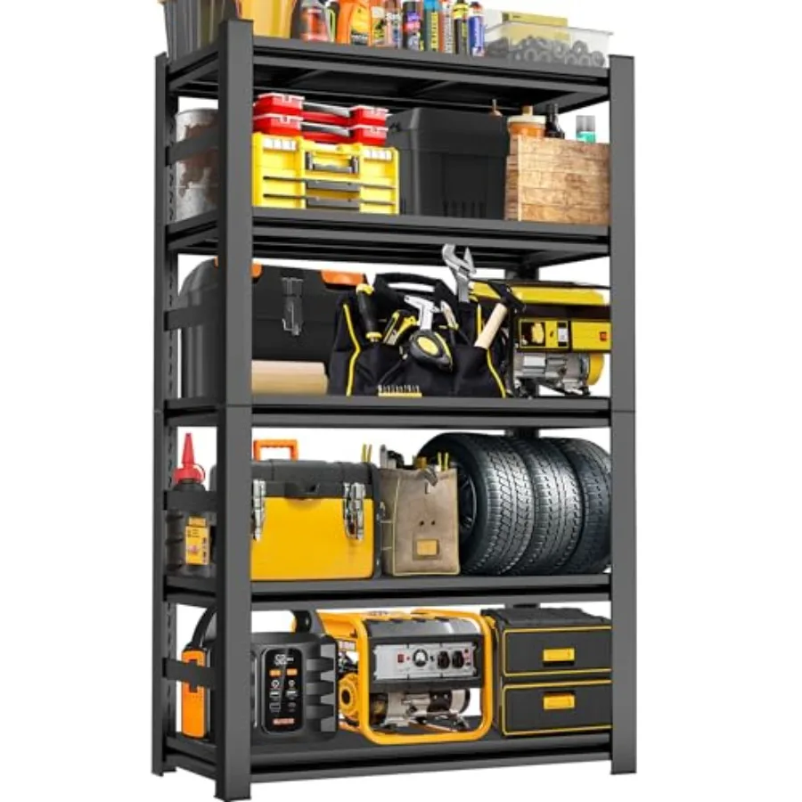 رفوف جراج قابلة للتعديل من 5 طبقات شديدة التحمل للتخزين الكبير في قواعد المرآب والمستودعات التي تحمل ما يصل إلى 3000 رطل دورا #1