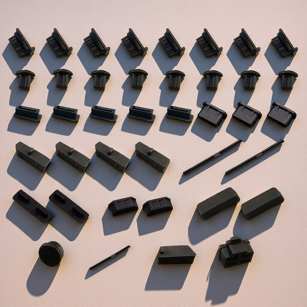 40Pcs Silicone Port Cover Plug Stopper Protector for Computer Motherboard Interface Dustproof Protection Cover