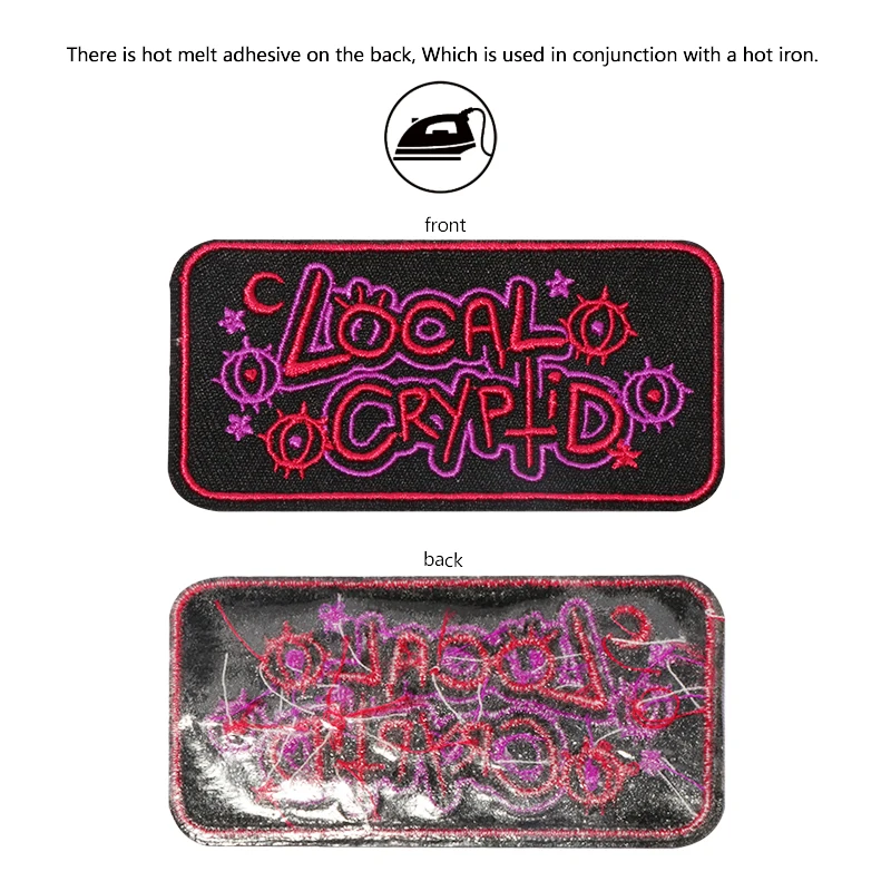 1PC Local Colorful Embroidered Patch Iron On Sew On Patches For Clothing Cap Bag Jacket DIY Gift Y2K Badge With Hot Adhesive