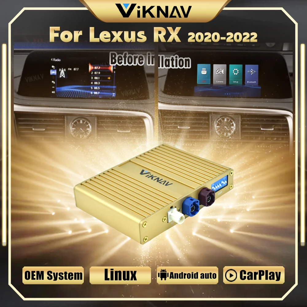 

Коробка декодирования интерфейса Viknav Linux для Lexus RX 2020-2022, беспроводной декодер Apple CarPlay Android Auto, обновленный блок