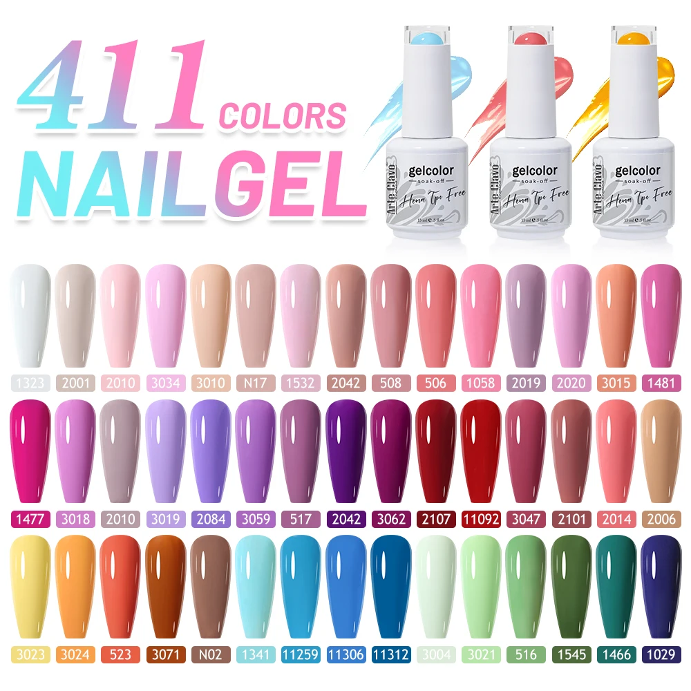 

Arte Clavo 15ml Nail Gel Polish HEMA TPO FREE Full Coverage Beautiful Semi Permanent Soak Off UV LED Gel Nail Polish Gel Lacquer
