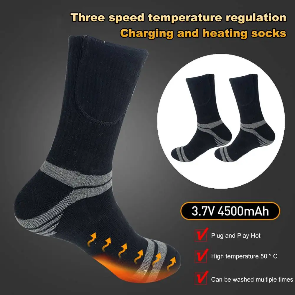 

Unisex Electric Heated Socks Washable Rechargeable Heated Socks Elastic Thickened for Outdoor Sports Skiing Wear (No Battery)