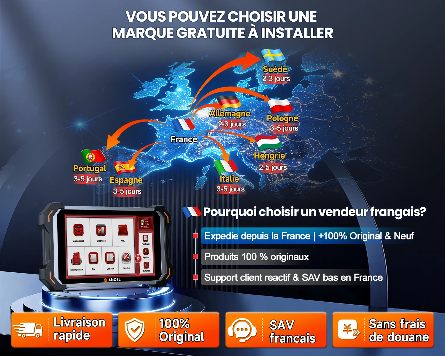 ANCEL FX6100 OBD2 Scanner Vollsystem-Autodiagnosegerät 20 Reset-Funktionen Bidirektional CANFD DOIP Lebenslang Kostenlose Updates Codeleser – Detail 1