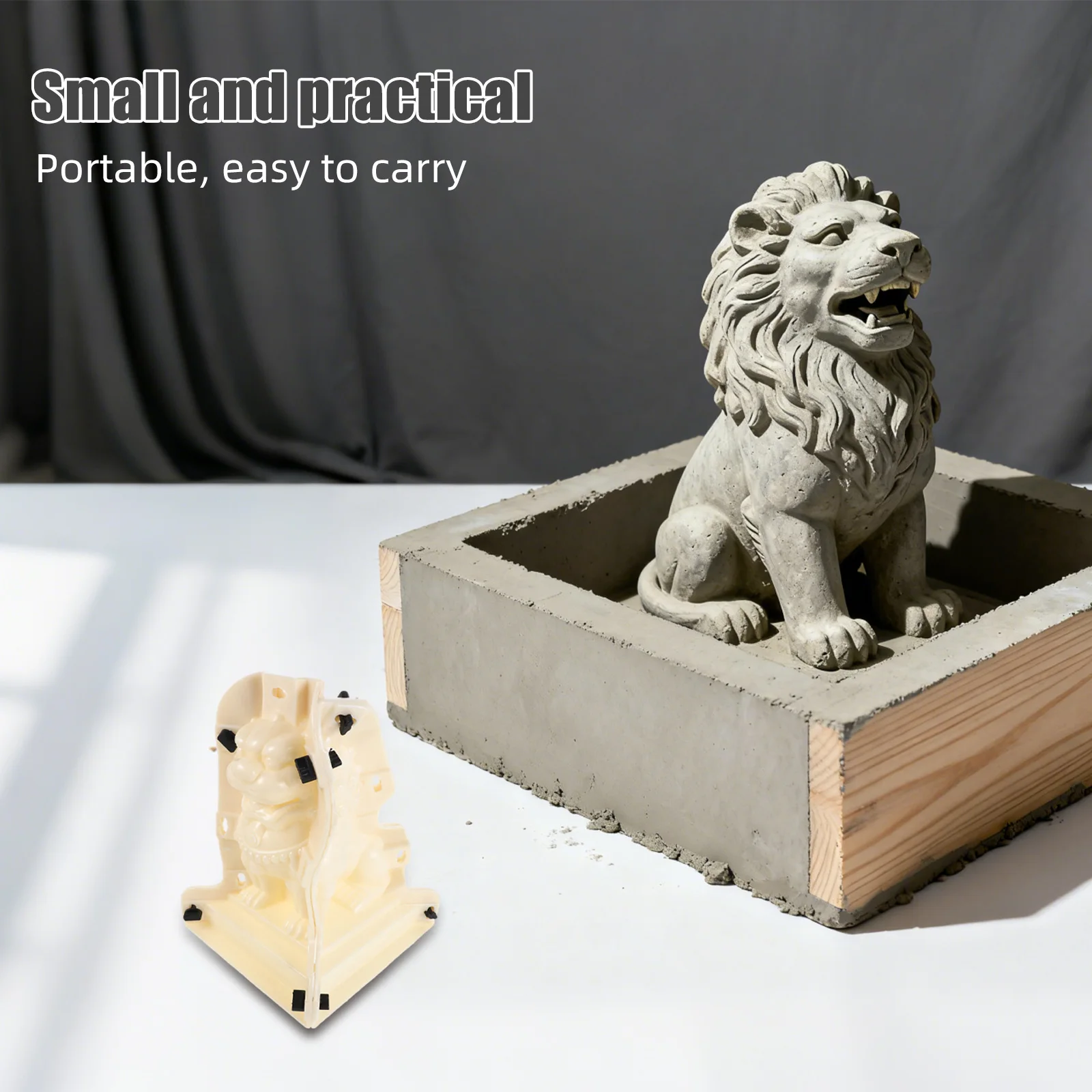 

Stone Lion Mold Concrete Casting Mould For Garden Balcony Fence Decoration Cement Animal Figure Sculpture Art Craft Tool