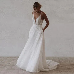 Elegant Simple Wedding Dresses Sexy Backless Bridal Gowns Sweetheart Sleeveless Robes For Formal Party 2024 Vestidos De Novia